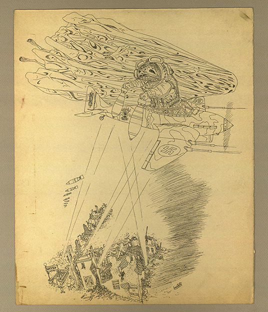 Dibujo n.º28: Bombardeo civil (fecha inicial: 1936; fecha inicial: 1939). 